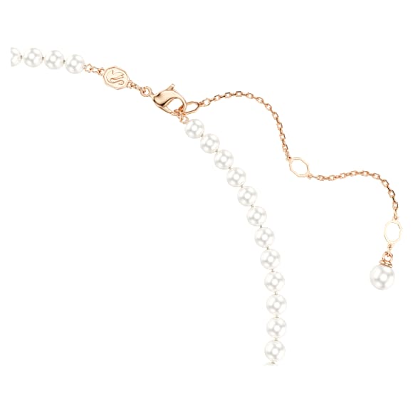 Idyllia 链坠, 仿水晶珍珠, 混合切割, 花朵, 流光溢彩, 镀玫瑰金色调 - Swarovski, 5725739