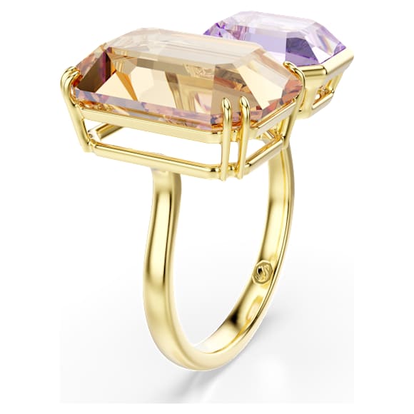 Anello aperto Millenia, Taglio ottagonale, Multicolore, Placcato color oro - Swarovski, 5725747