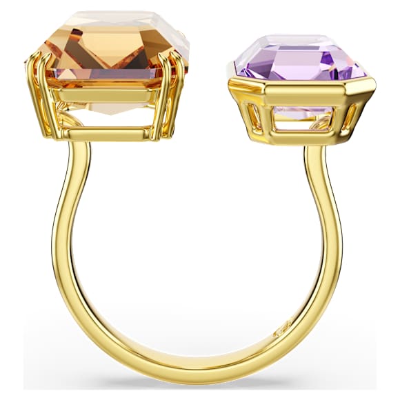 Millenia open ring, Octagon cut, Multicolored, Gold-tone plated - Swarovski, 5725747