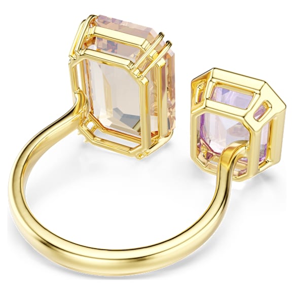 Millenia open ring, Octagon cut, Multicolored, Gold-tone plated - Swarovski, 5725747
