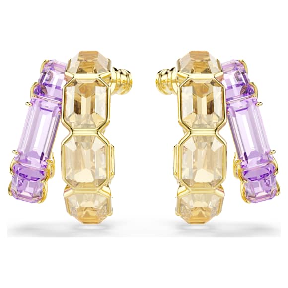 Millenia 大圈耳環, 混合式切割, 漸層色, 鍍金色色調 - Swarovski, 5725757