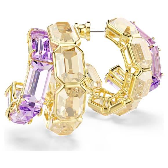 Millenia 大圈耳環, 混合式切割, 漸層色, 鍍金色色調 - Swarovski, 5725757