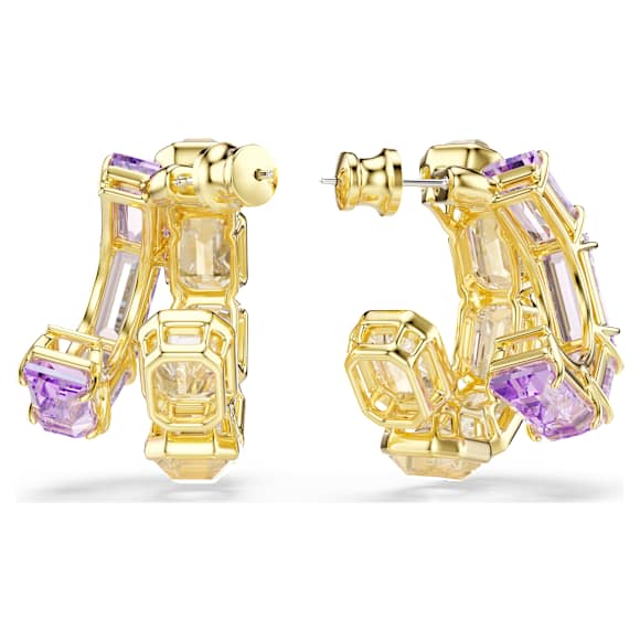 Millenia 大圈耳環, 混合式切割, 漸層色, 鍍金色色調 - Swarovski, 5725757