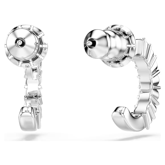 Hoop earrings, Round cut, Blue, Rhodium plated - Swarovski, 5725789