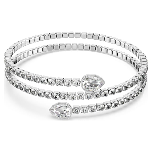 Bangle, Pear cut, White, Mixed metal finish - Swarovski, 5725799