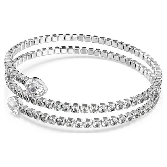 Bangle, Pear cut, White, Mixed metal finish - Swarovski, 5725799