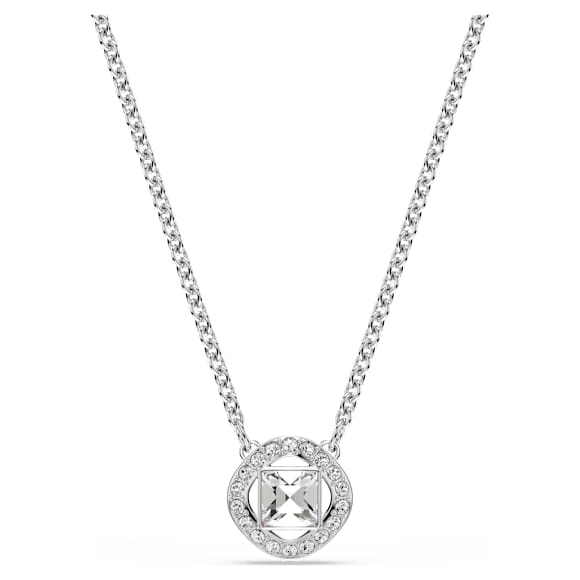 Pendant, Round cut, White, Rhodium plated - Swarovski, 5725800