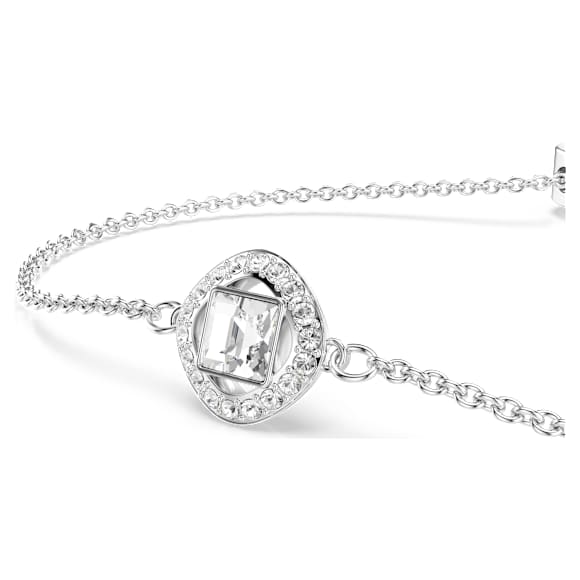 Bransoletka, Szlif okrągły, Biała, Powłoka z rodu - Swarovski, 5725802
