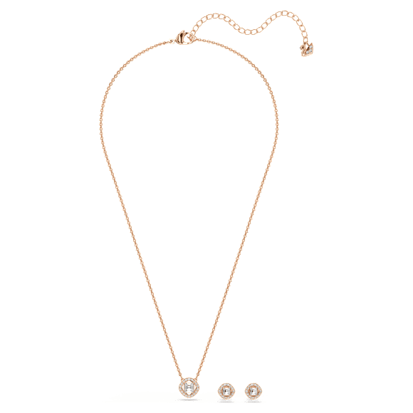 Parure, Taille ronde, Blanc, Placage de ton or rosé - Swarovski, 5725816