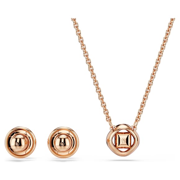 Conjunto Una Angelic, Lapidação redonda, Branco, Lacado a rosa dourado - Swarovski, 5725816