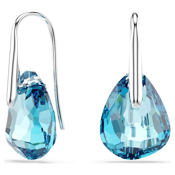 Drop earrings, Blue, Rhodium plated - Swarovski, 5725823