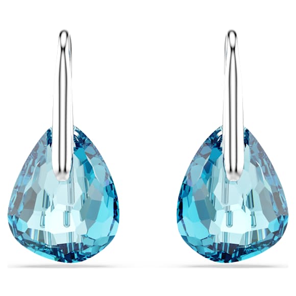 Drop earrings, Blue, Rhodium plated - Swarovski, 5725823