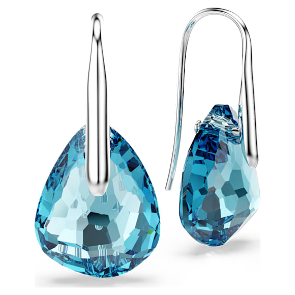 Drop earrings, Blue, Rhodium plated - Swarovski, 5725823