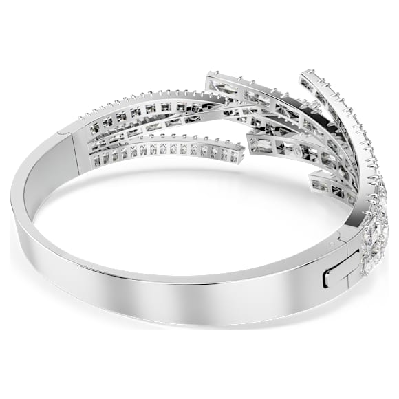 Obročasta zapestnica Matrix, Mešani rezi, Bela, Prevleka iz rodija - Swarovski, 5726292