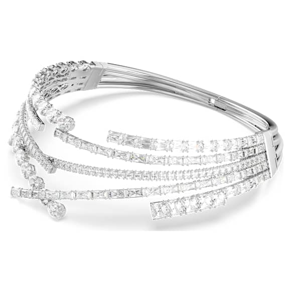 Matrix choker, Mixed cuts, White, Rhodium plated - Swarovski, 5726295