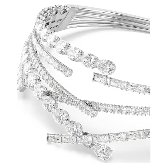 Matrix choker, Mixed cuts, White, Rhodium plated - Swarovski, 5726295
