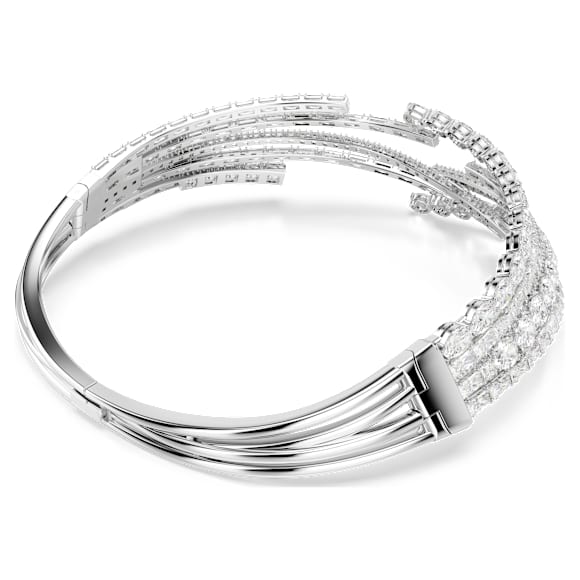 Matrix choker, Mixed cuts, White, Rhodium plated - Swarovski, 5726295