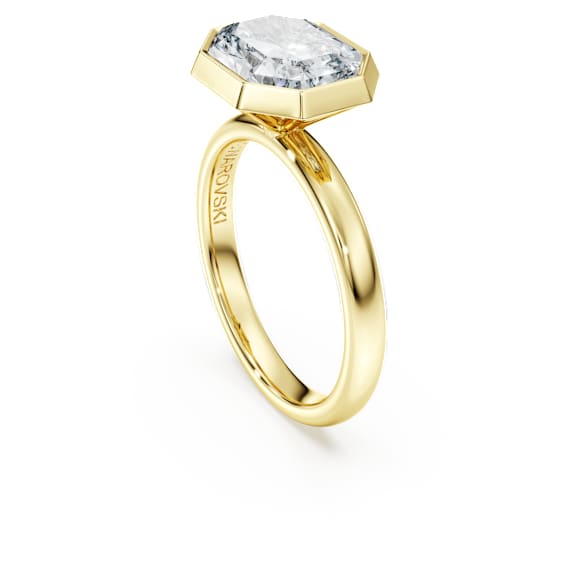 Octagon bezel ring, Lab-grown diamonds 3.0 ct tw, Octagon shape, 14K yellow gold - Swarovski, 5726513