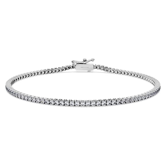 Eternity Tennis bracelet, Lab-grown diamonds 1.5 ct tw, Round shape, 18K white gold - Swarovski, 5726953