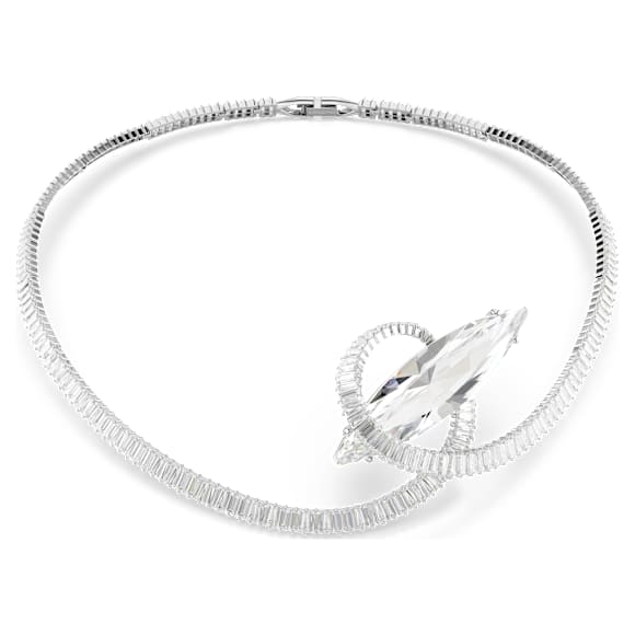 Ovratnica Matrix, Bagetni rez, Bela, Prevleka iz rodija - Swarovski, 5727039