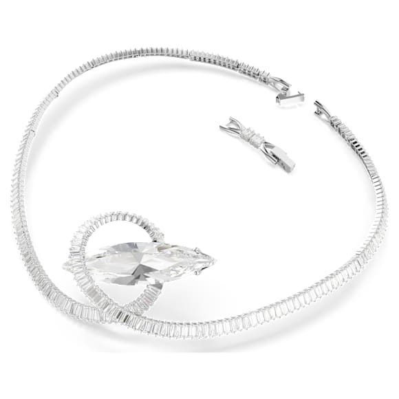 Ovratnica Matrix, Bagetni rez, Bela, Prevleka iz rodija - Swarovski, 5727039