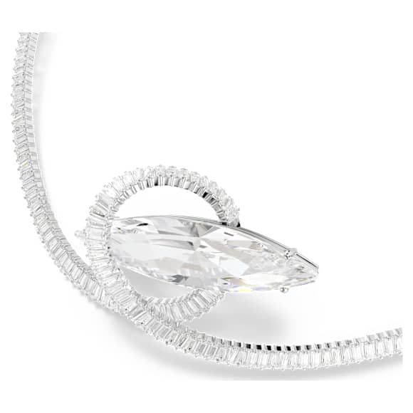Ovratnica Matrix, Bagetni rez, Bela, Prevleka iz rodija - Swarovski, 5727039