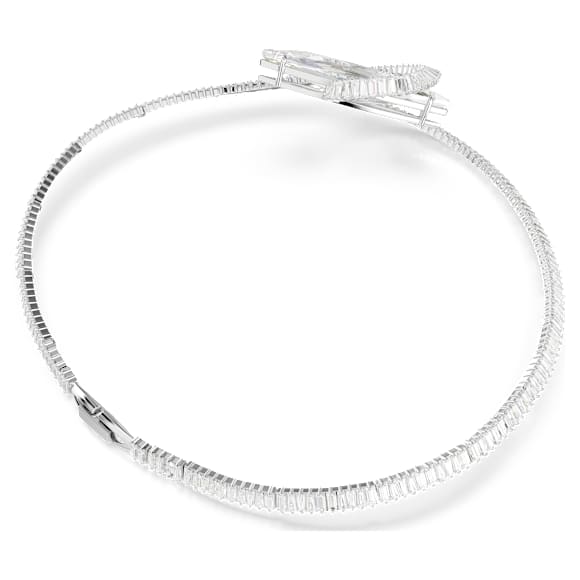 Ovratnica Matrix, Bagetni rez, Bela, Prevleka iz rodija - Swarovski, 5727039