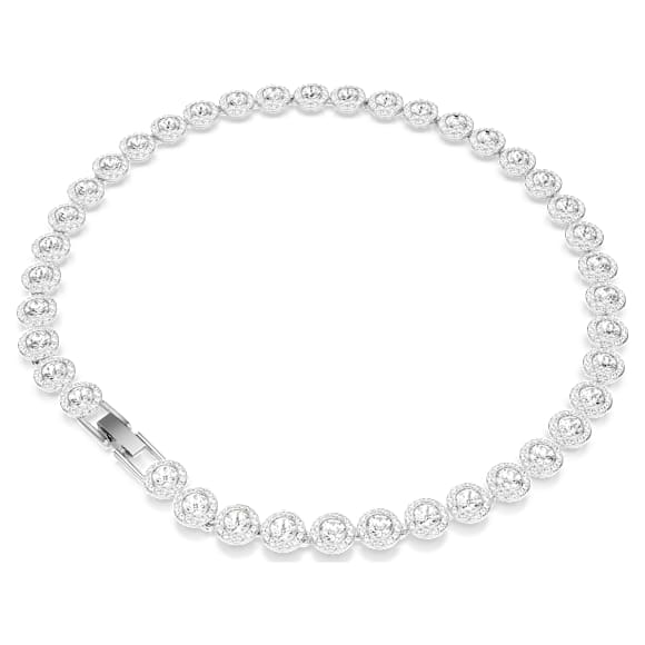 Náhrdelník Una Angelic, Kulatý výbrus, Bílá, Pokoveno rhodiem - Swarovski, 5727095