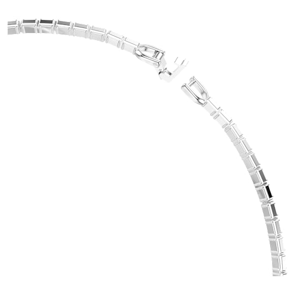 Matrix necklace, Baguette cut, White, Rhodium plated - Swarovski, 5727111
