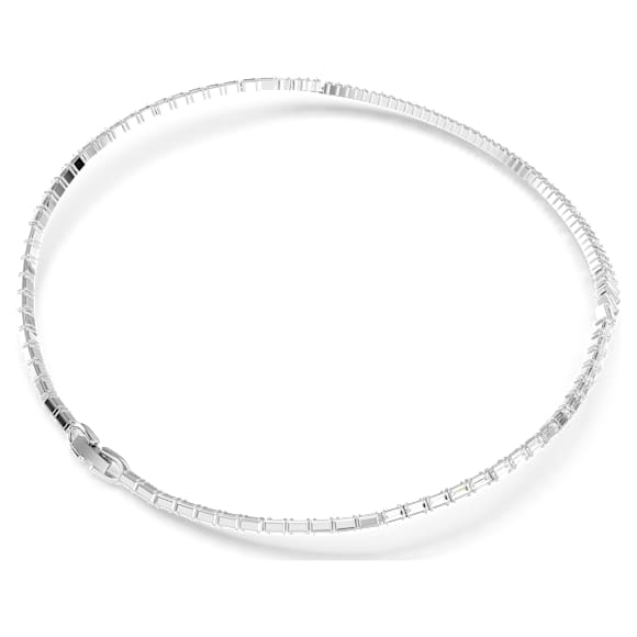 Matrix necklace, Baguette cut, White, Rhodium plated - Swarovski, 5727111