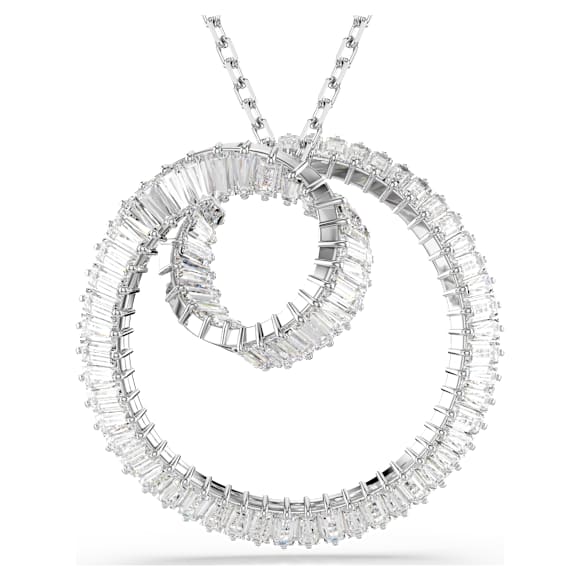 Wisiorek Matrix, Szlif schodkowy typu baguette, Biały, Powłoka z rodu - Swarovski, 5727114