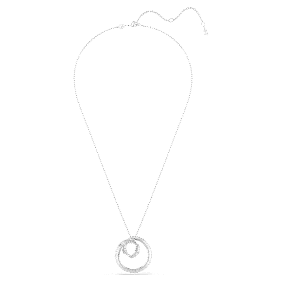 Wisiorek Matrix, Szlif schodkowy typu baguette, Biały, Powłoka z rodu - Swarovski, 5727114
