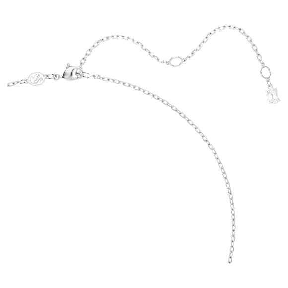 Wisiorek Matrix, Szlif schodkowy typu baguette, Biały, Powłoka z rodu - Swarovski, 5727114
