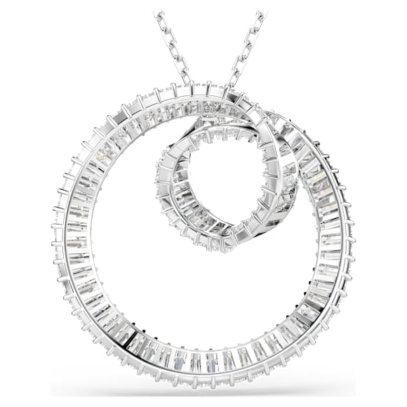 Wisiorek Matrix, Szlif schodkowy typu baguette, Biały, Powłoka z rodu - Swarovski, 5727114