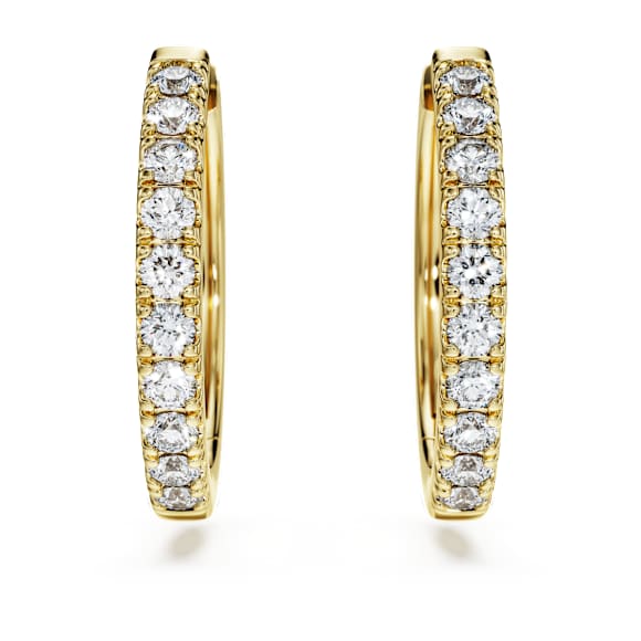 Eternity ต่างหูแบบห่วง, เพชรสังเคราะห์ 0.5 กะรัต, ทรงกลม, ทองคำ 18K - Swarovski, 5727225