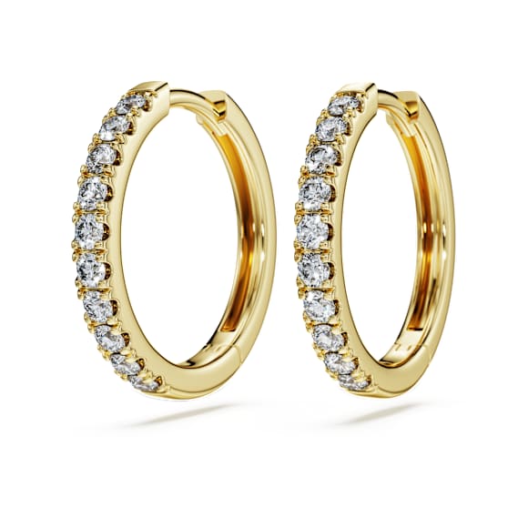 Eternity ต่างหูแบบห่วง, เพชรสังเคราะห์ 0.5 กะรัต, ทรงกลม, ทองคำ 18K - Swarovski, 5727225