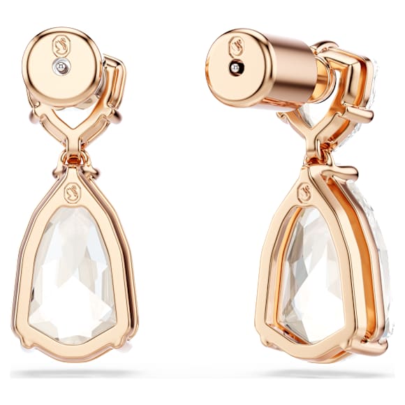 Mesmera drop earrings, Pear cut, White, Rose gold-tone plated - Swarovski, 5727999