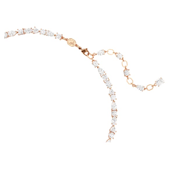 Mesmera necklace, Mixed cuts, White, Rose gold-tone plated - Swarovski, 5728001