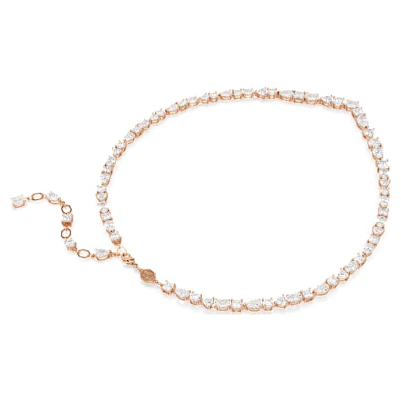 Mesmera 項鏈, 混合式切割, 白色, 鍍金（玫瑰金色飾面） - Swarovski, 5728001