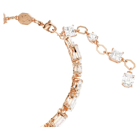 Mesmera bracelet, Mixed cuts, White, Rose gold-tone plated - Swarovski, 5728002