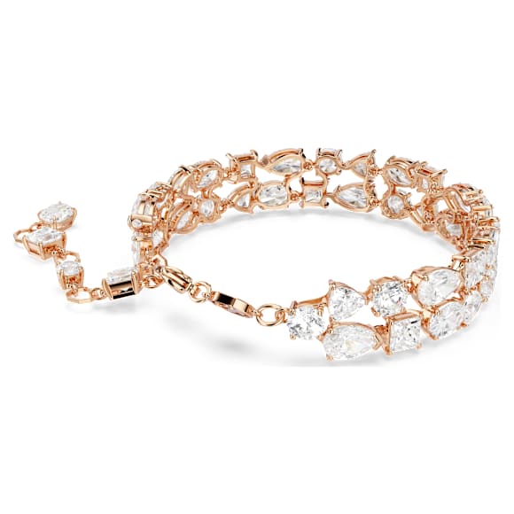 Mesmera bracelet, Mixed cuts, White, Gold-tone plated - Swarovski, 5728002