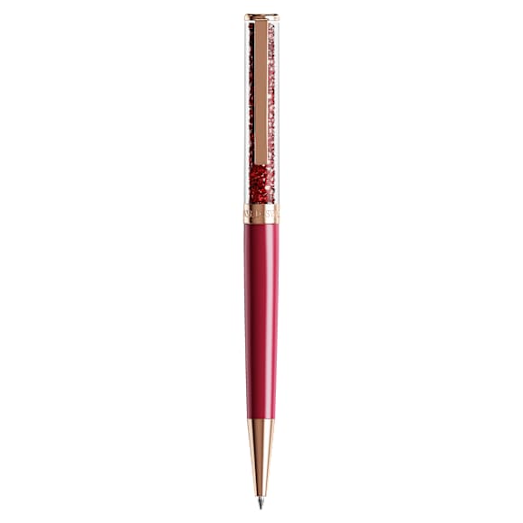 Crystalline ballpoint pen, Red, Pink lacquered, Rose gold-tone plated - Swarovski, 5728337