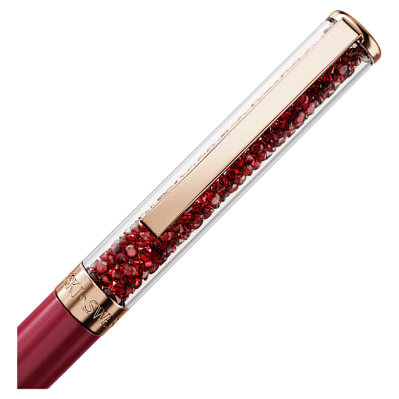 Crystalline 圓珠筆, 紅色, 粉紅色漆面，鍍玫瑰金色調 - Swarovski, 5728337