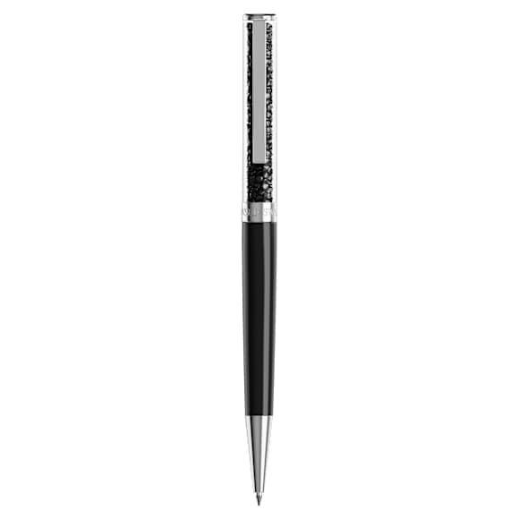 Crystalline ballpoint pen, Black, Black lacquered, Chrome plated - Swarovski, 5728338