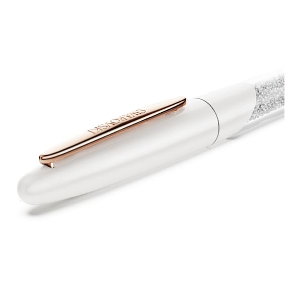 Crystalline Nova Rollerball Pen, 白色, 鍍玫瑰金色調 - Swarovski, 5728390
