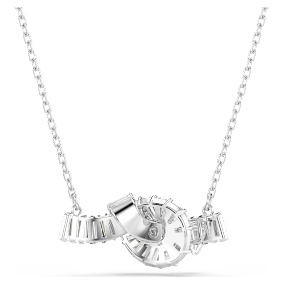 Matrix pendant, Baguette cut, Knot, White, Rhodium plated - Swarovski, 5728553