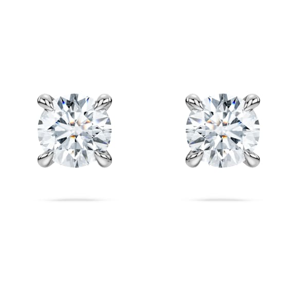 Eternity stud earrings, Lab-grown diamonds 0.52 ct tw, Round shape, Sterling silver - Swarovski, 5728555