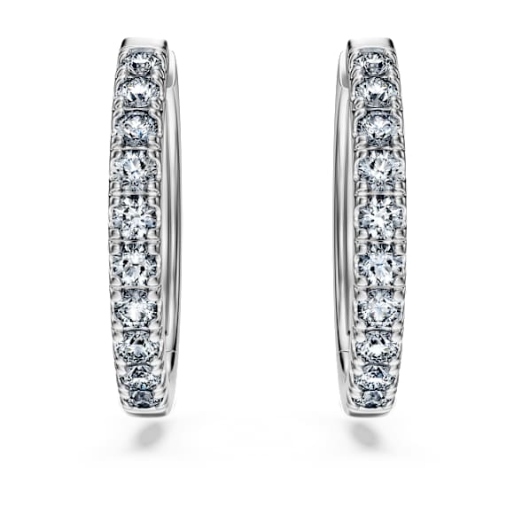Eternity 大圈耳環, 總重 0.5 克拉培育鑽石, 圓形, 925 銀 - Swarovski, 5728556