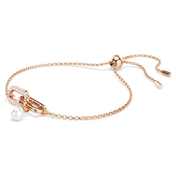 Constella Armband, Kristallperle, Rundschliff, Weiß, Roségold-Legierungsschicht - Swarovski, 5728588