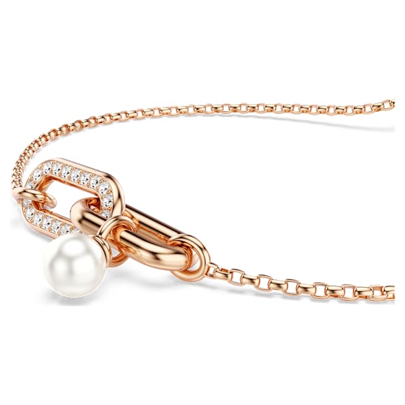 Constella Armband, Kristallperle, Rundschliff, Weiß, Roségold-Legierungsschicht - Swarovski, 5728588